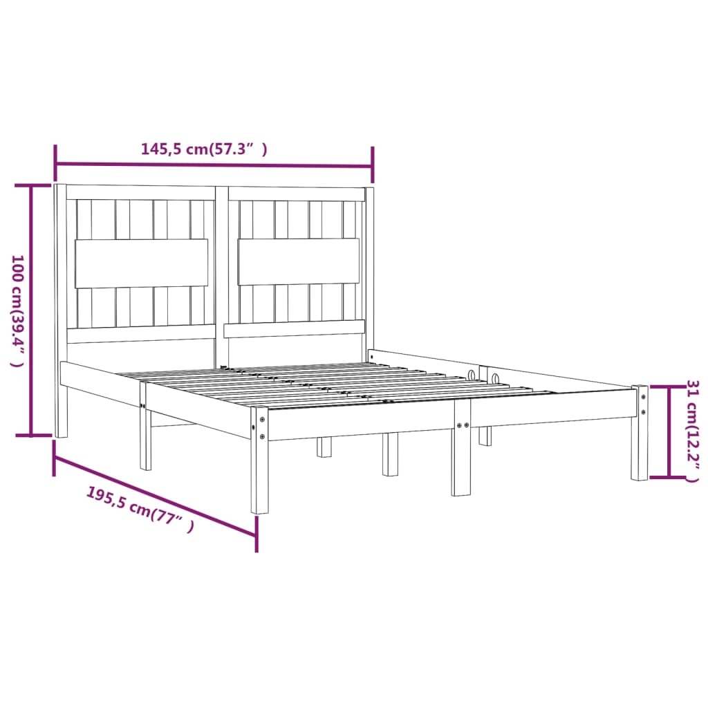 Giroletto Bianco in Legno Massello di Pino 140x190 cm | homemem39
