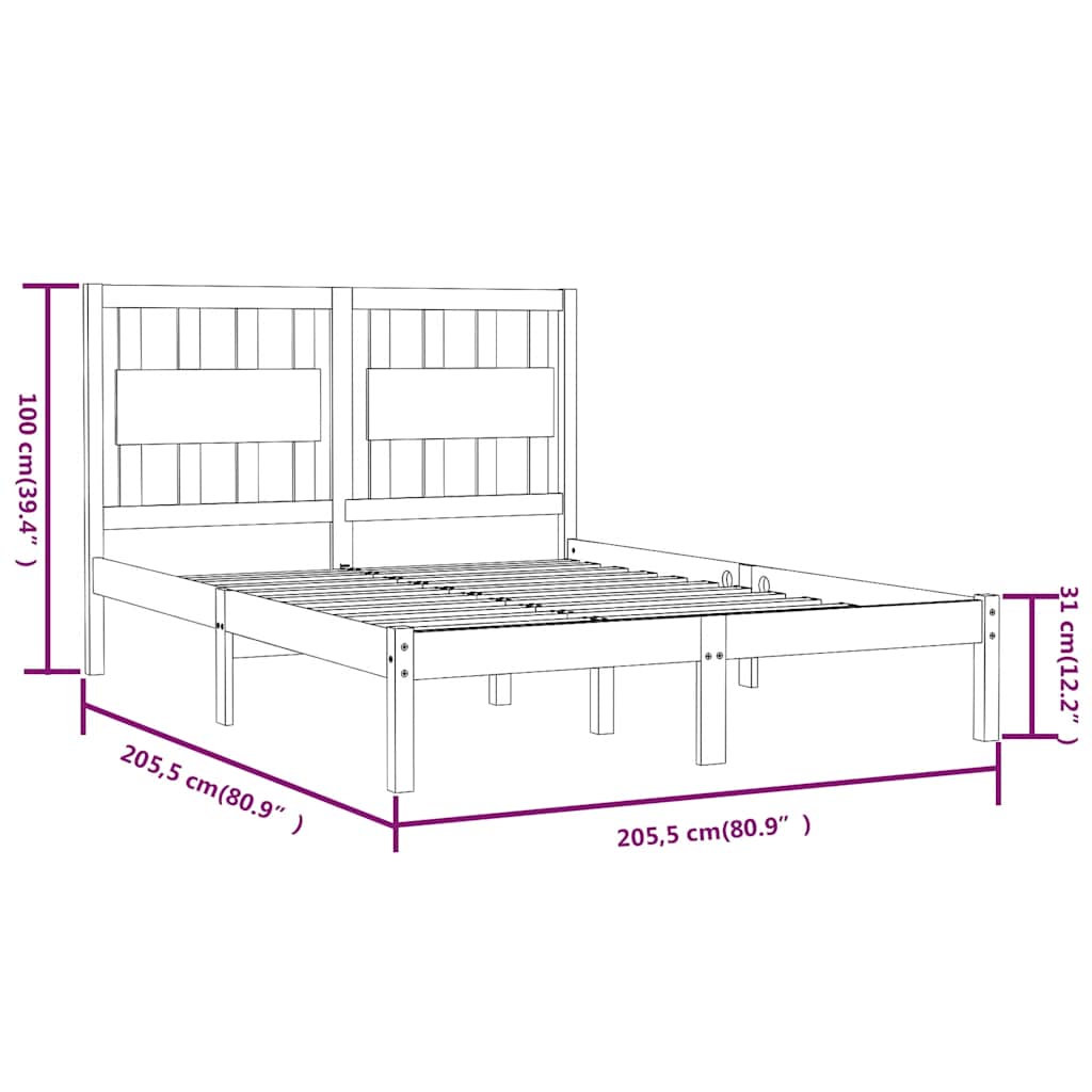 Giroletto Nero in Legno Massello di Pino 200x200 cm | homemem39