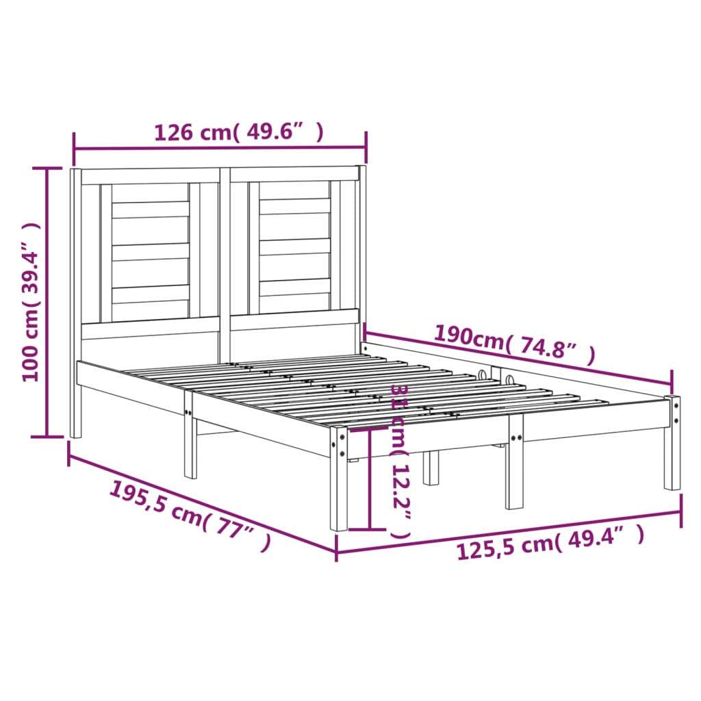 Giroletto in Legno Massello 120x190 cm Small Double | homemem39