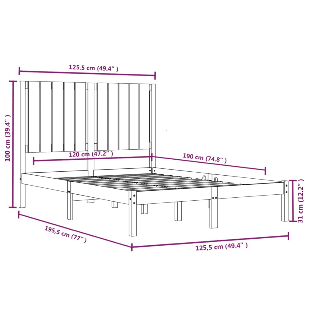 Giroletto in Legno Massello 120x190 cm Small Double | homemem39