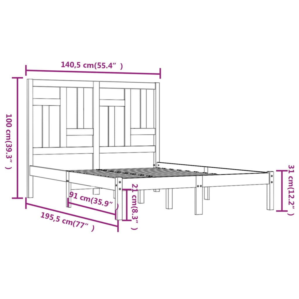 Giroletto in Legno Massello 135x190 cm Double | homemem39