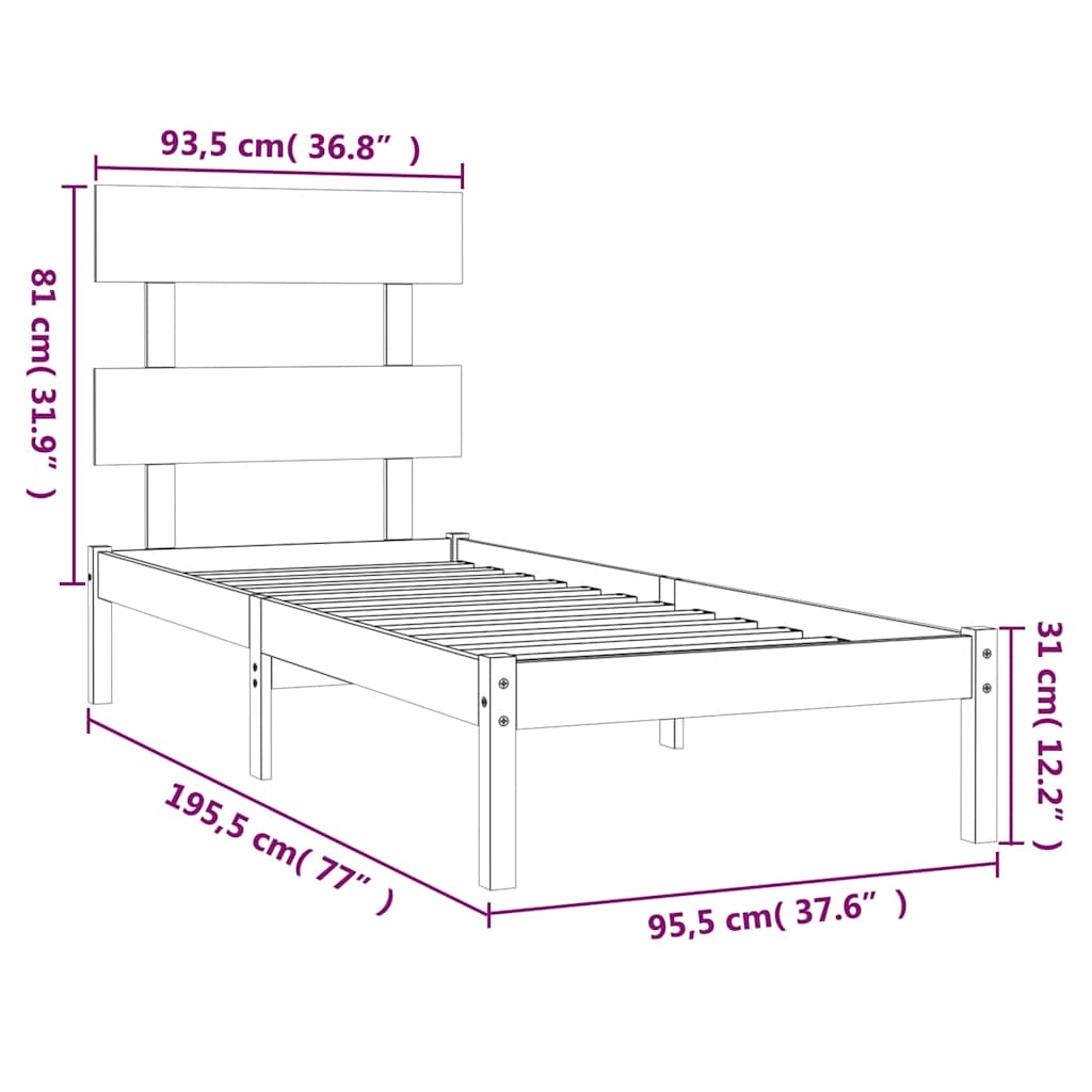 Giroletto in Legno Massello 90x190 cm Single | homemem39