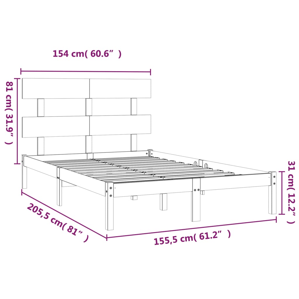 Giroletto in Legno Massello 150x200 cm King Size | homemem39
