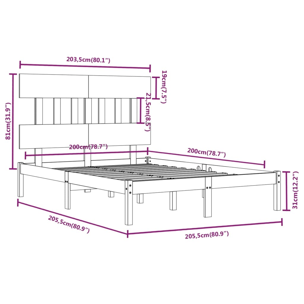 Giroletto Grigio in Legno Massello 200x200 cm | homemem39