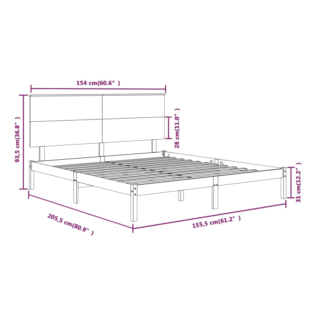 Giroletto in Legno Massello 150x200 cm King Size | homemem39