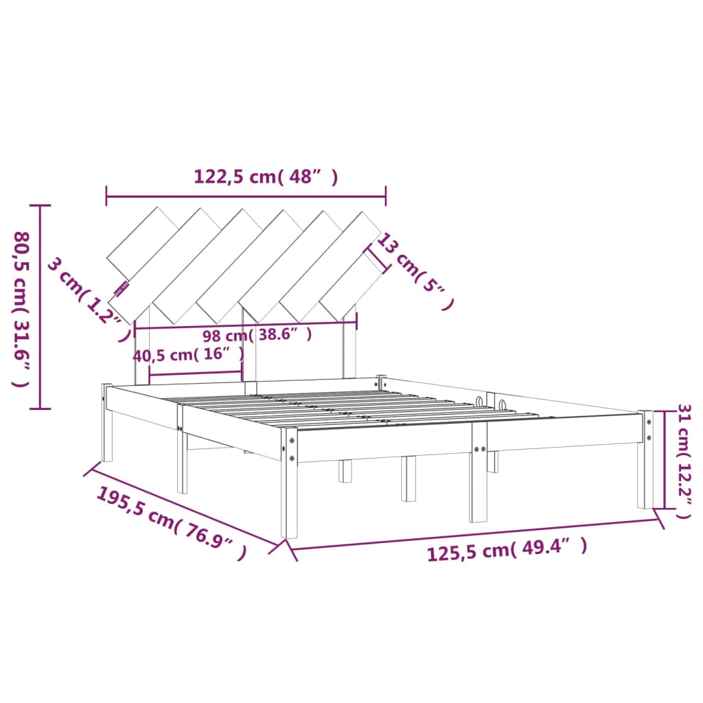 Giroletto 120x190 cm Small Double in Legno Massello | homemem39