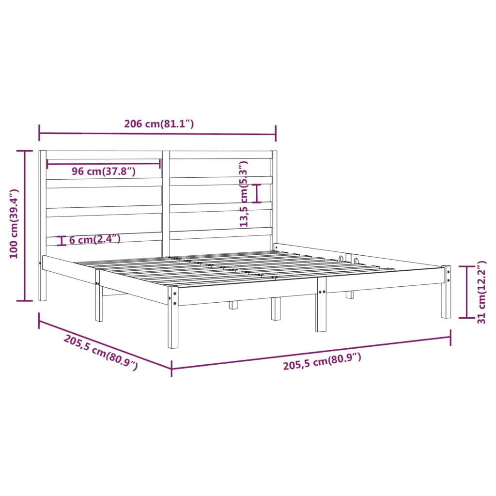 Giroletto Grigio in Legno Massello di Pino 200x200 cm | homemem39