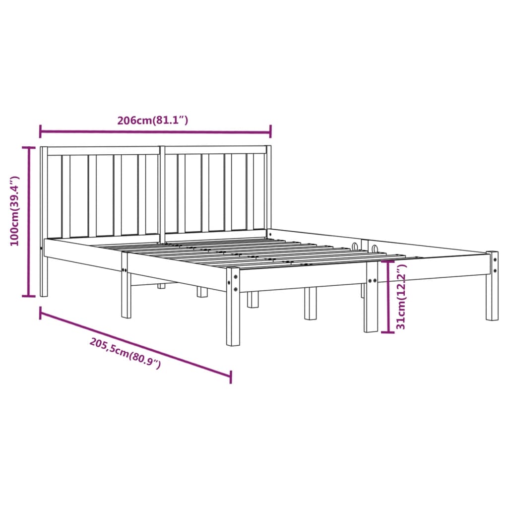 Giroletto senza Materasso Ambra in Legno di Pino 200x200 cm | homemem39