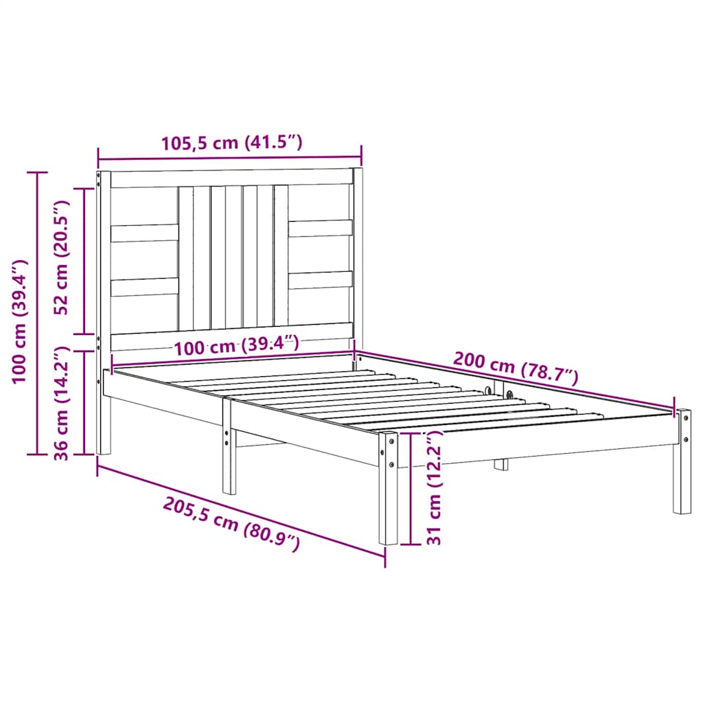 Giroletto Bianco in Legno Massello 100x200 cm | homemem39