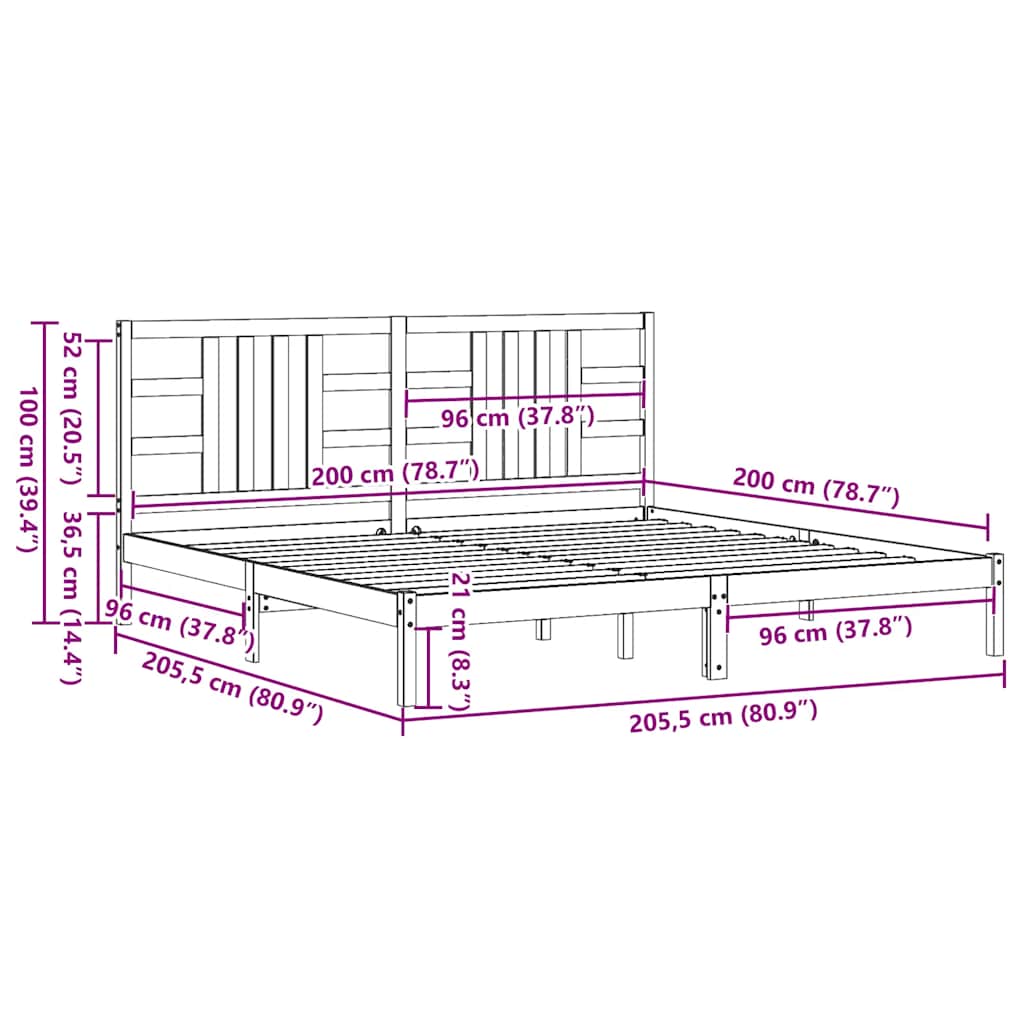 Giroletto senza Materasso Ambra 200x200 Legno Massello | homemem39