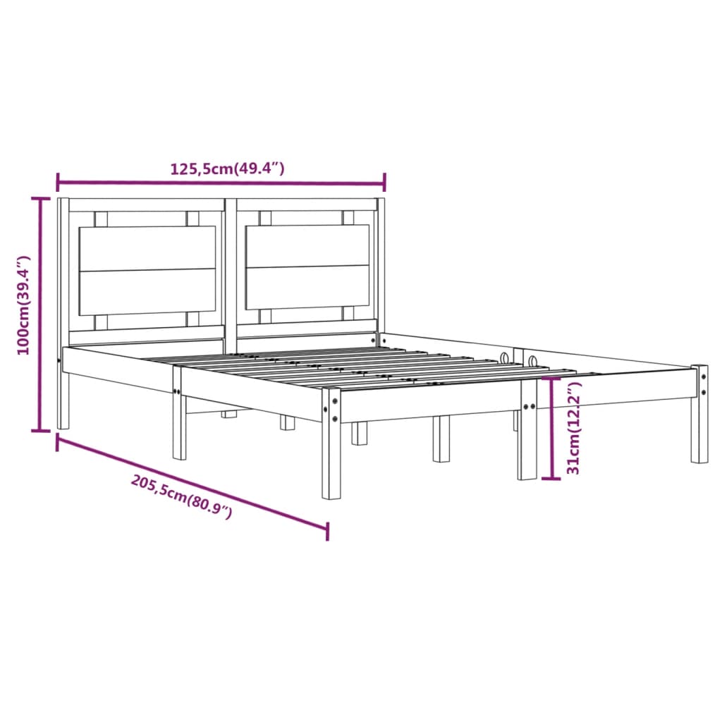 Giroletto Bianco in Legno Massello 120x200 cm | homemem39