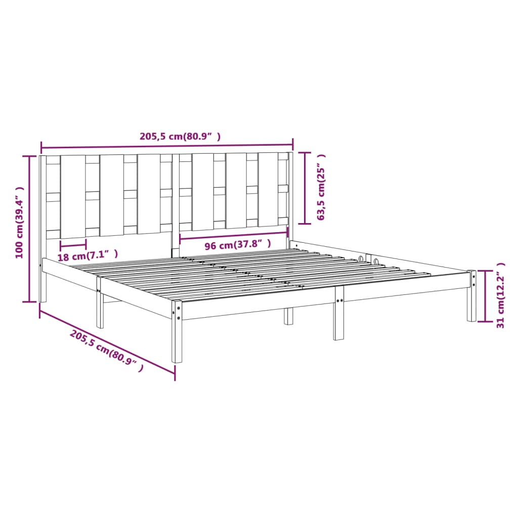 Giroletto ambra in Legno Massello di Pino 200x200 cm | homemem39