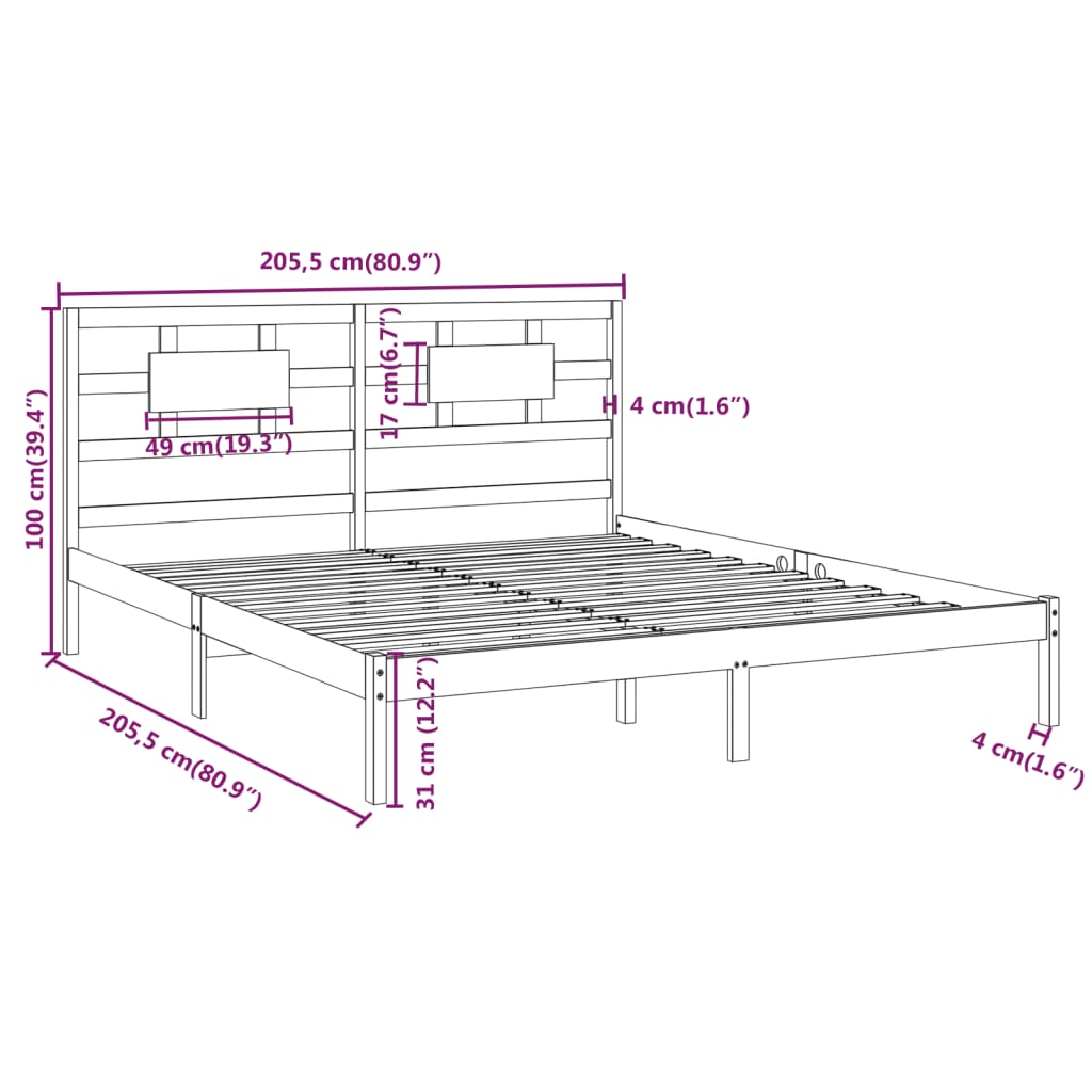 Giroletto senza Materasso Ambra 200x200 Legno Massello | homemem39