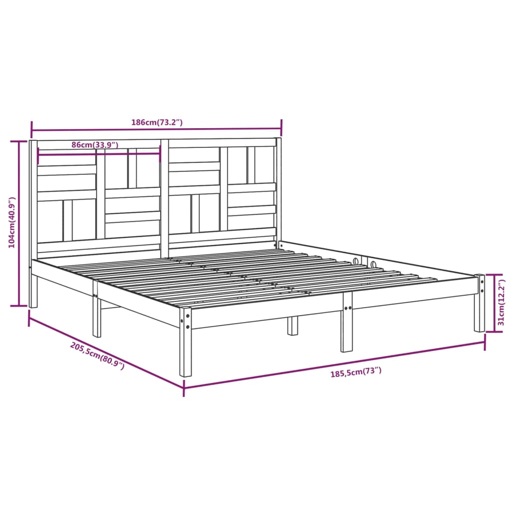 Giroletto senza Materasso in Legno Massello 180x200 cm | homemem39