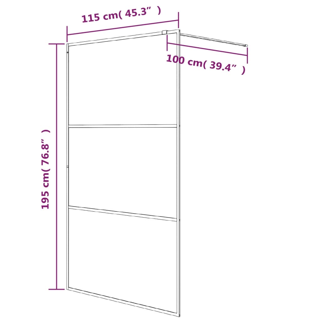 Parete Doccia Walk in Argento 115x195 cm Vetro Trasparente ESG | homemem39