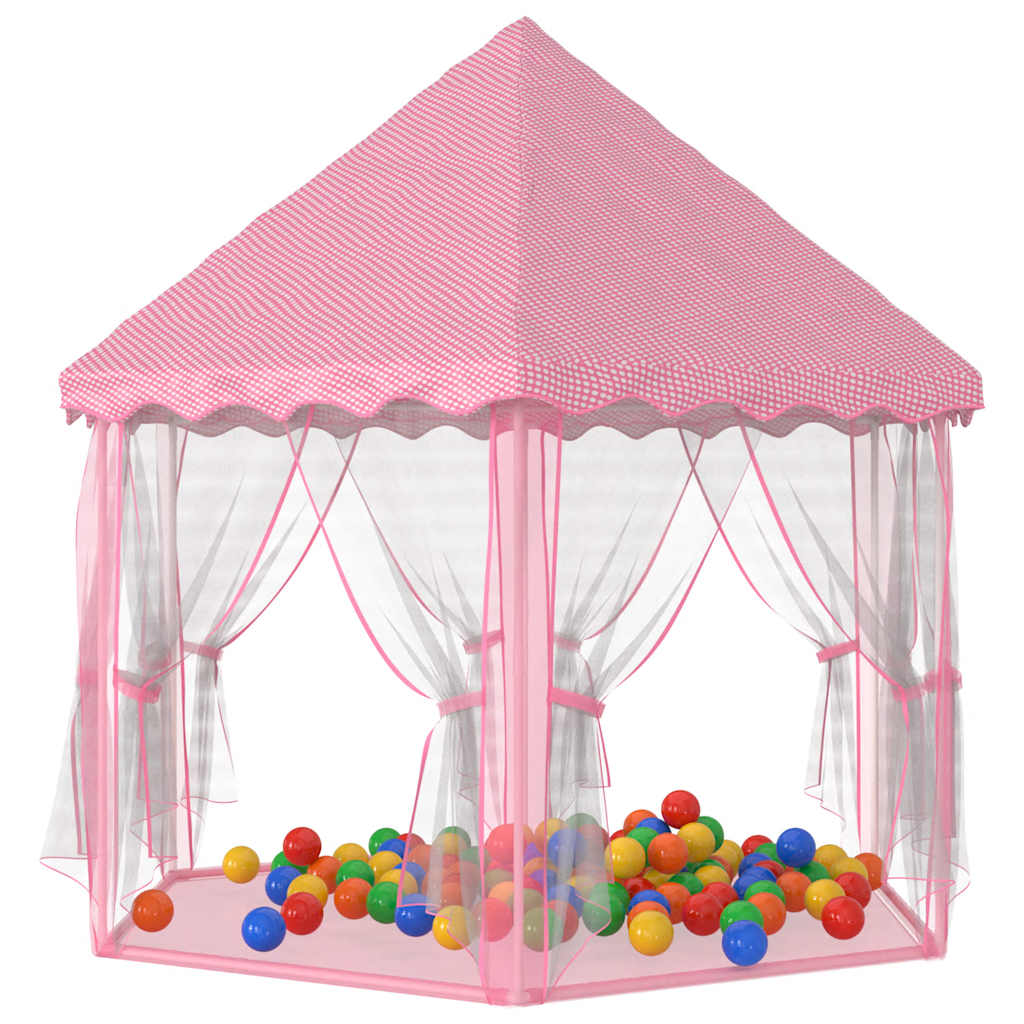 Princess Play Tent with 250 Balls 133x140 cm Pink