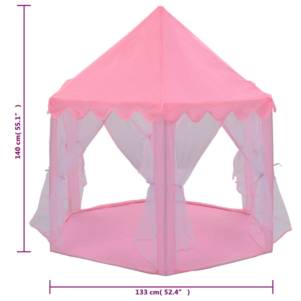 Princess Play Tent with 250 Balls 133x140 cm Pink