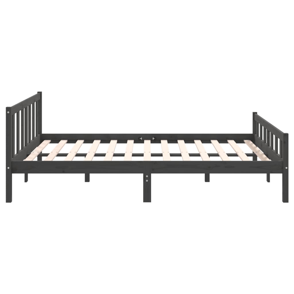 Giroletto Grigio in Legno Massello 150x200 cm King Size - homemem39
