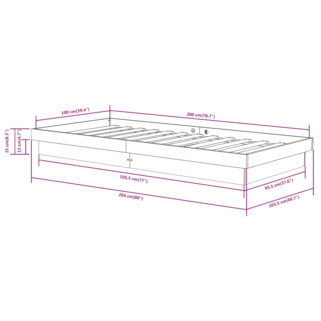 Giroletto Nero in Legno Massello 100x200 cm - homemem39