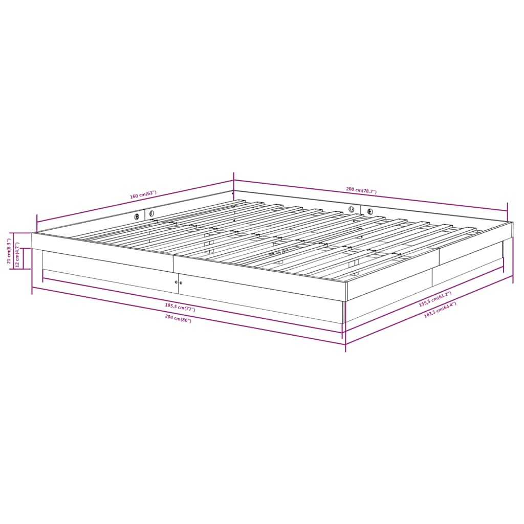 Giroletto Bianco in Legno Massello 160x200 cm - homemem39