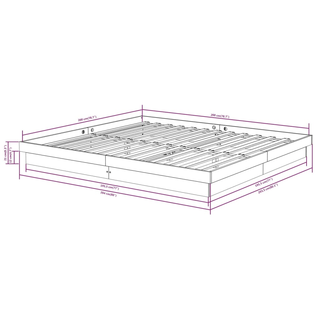Giroletto Bianco in Legno Massello 200x200 cm | homemem39
