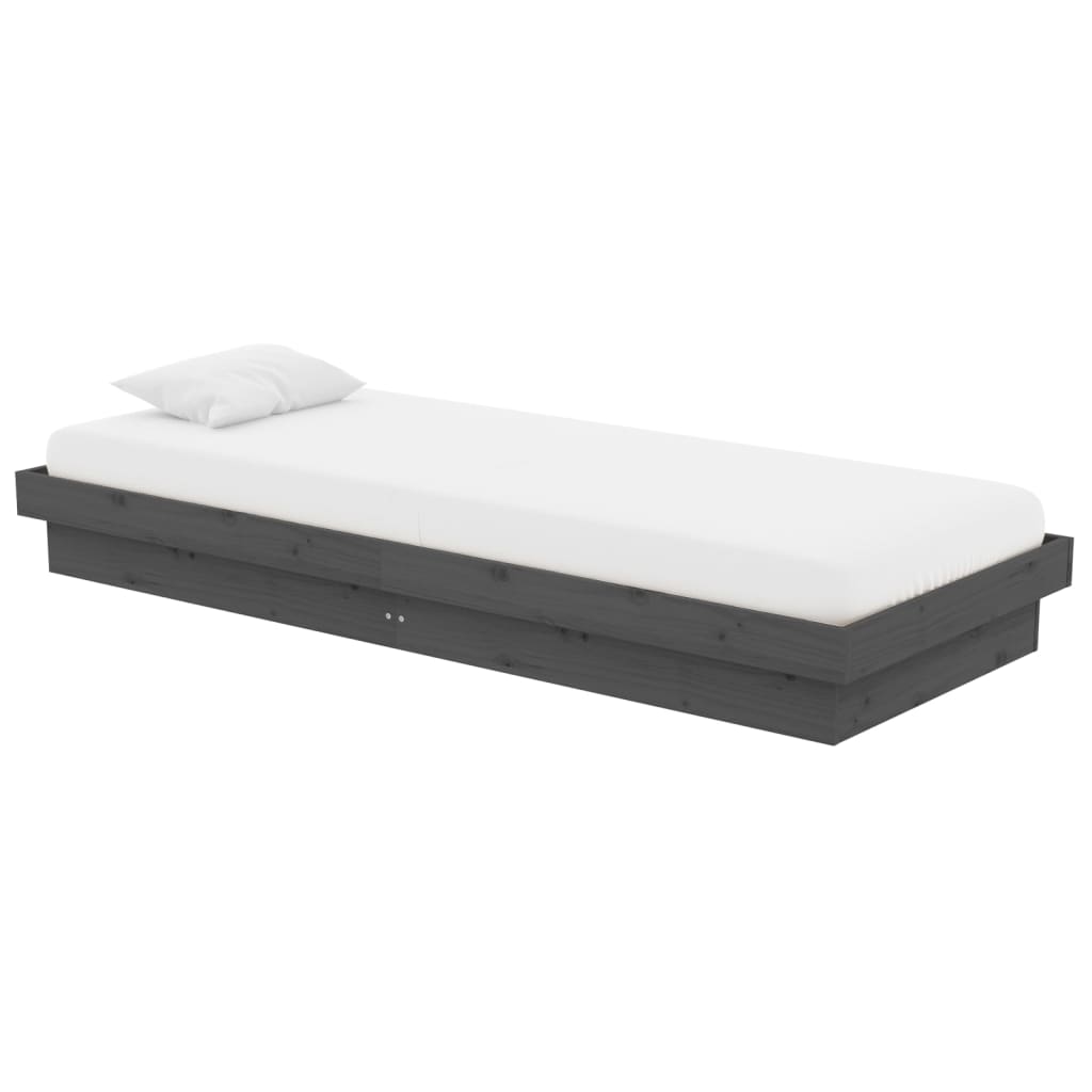 Giroletto in Legno Massello Grigio 75x190 cm Small Single - homemem39