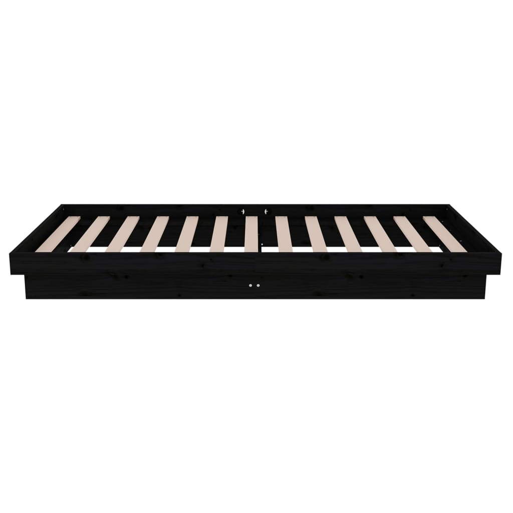 Giroletto in Legno Massello Nero 75x190 cm Small Single - homemem39