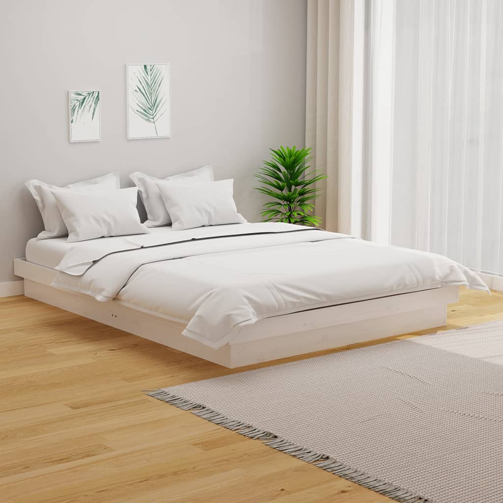 Giroletto Bianco in Legno Massello 135x190 cm Double - homemem39