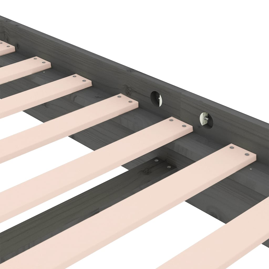 Giroletto Grigio in Legno Massello 135x190 cm Double - homemem39