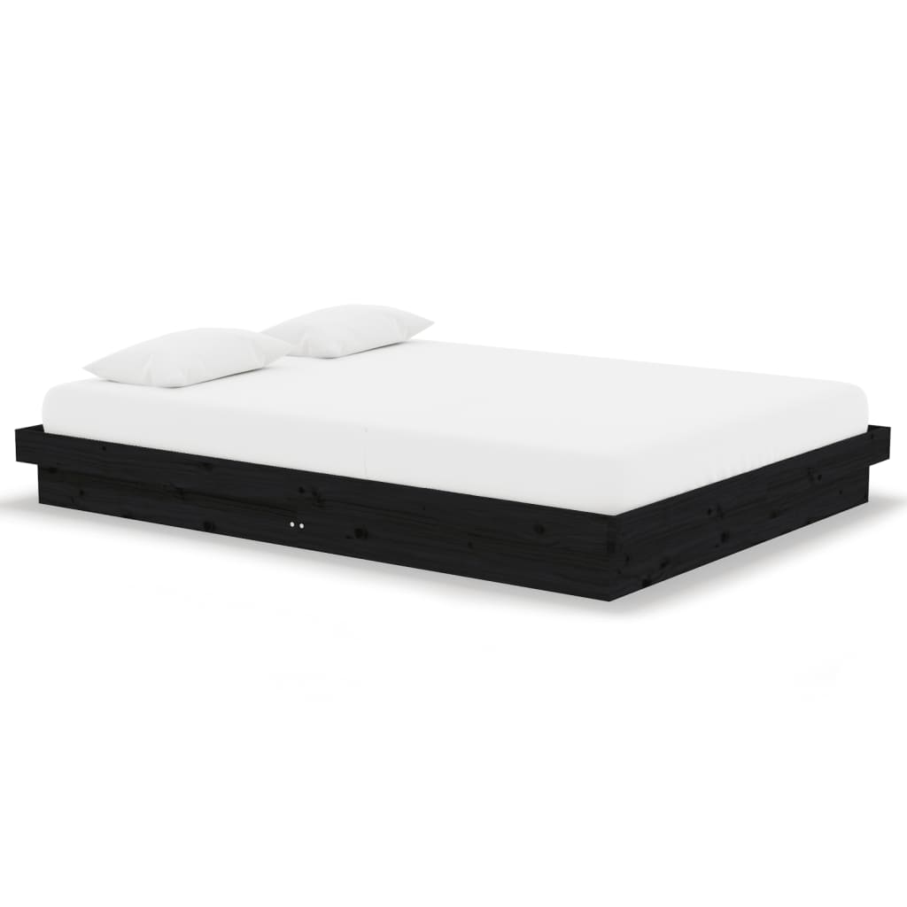 Giroletto Nero in Legno Massello 135x190 cm Double - homemem39