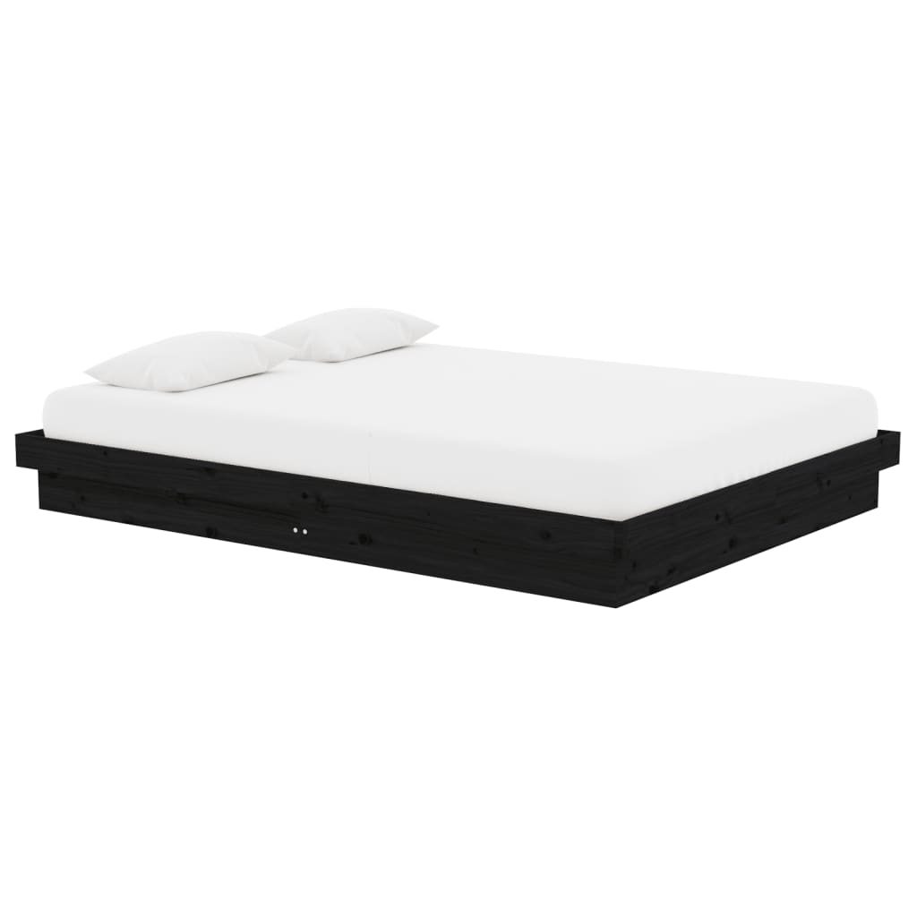 Giroletto Nero in Legno Massello 135x190 cm Double - homemem39