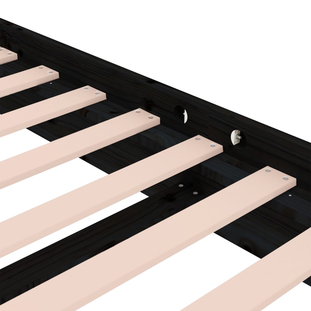 Giroletto Nero in Legno Massello 135x190 cm Double - homemem39