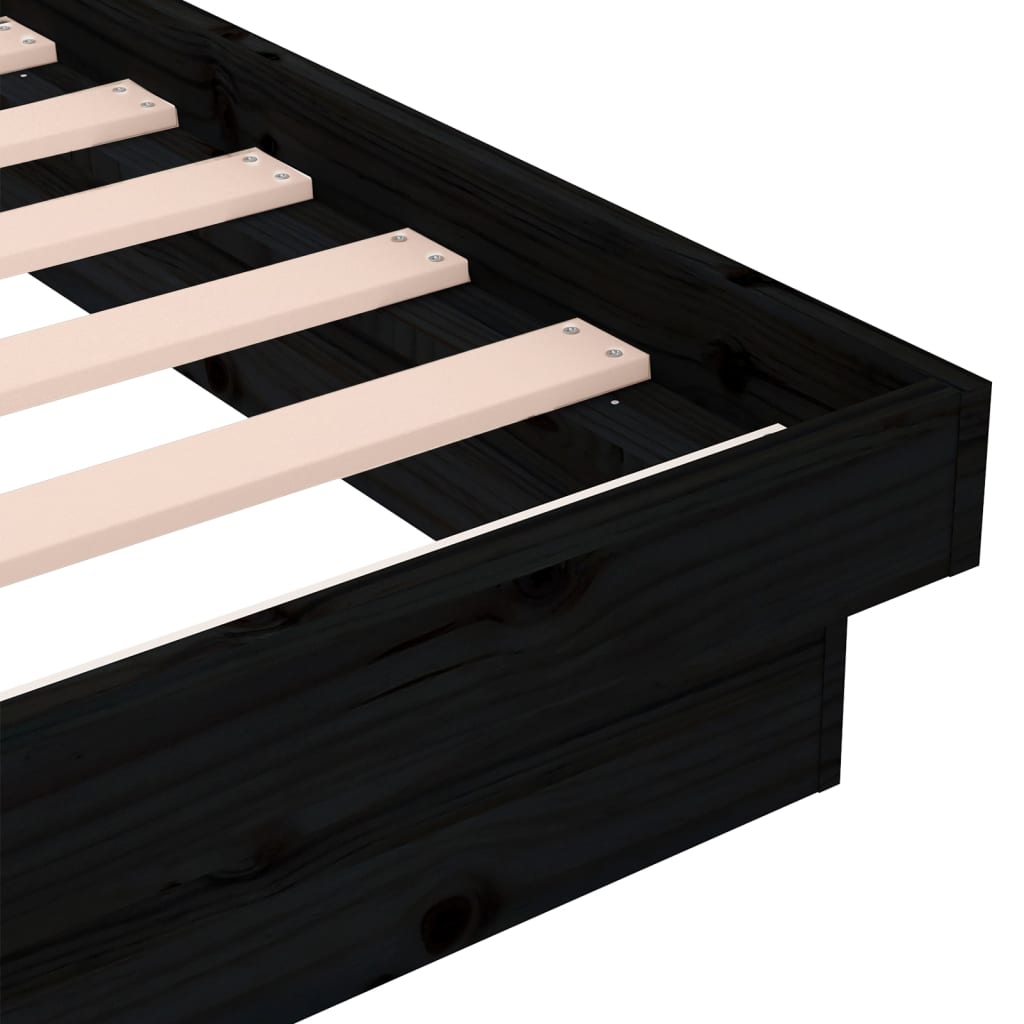 Giroletto Nero in Legno Massello 135x190 cm Double - homemem39
