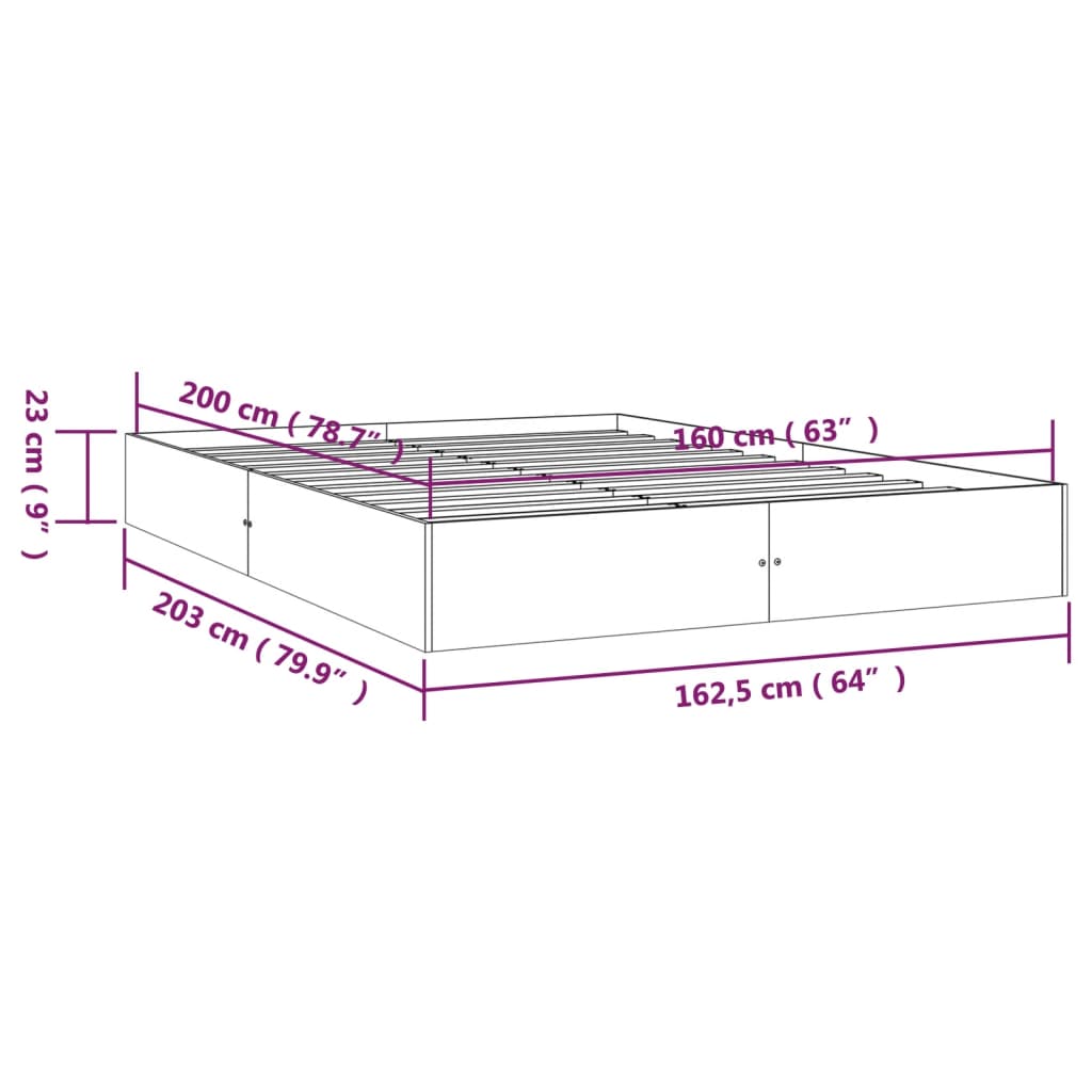Giroletto Bianco in Legno Massello 160x200 cm | homemem39