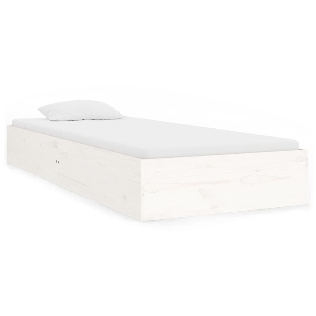 Giroletto Bianco in Legno Massello 75x190 cm Small Single - homemem39