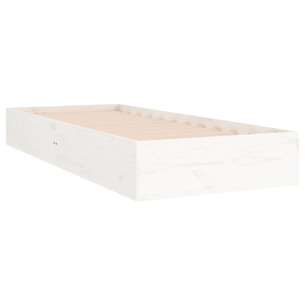 Giroletto Bianco in Legno Massello 75x190 cm Small Single - homemem39
