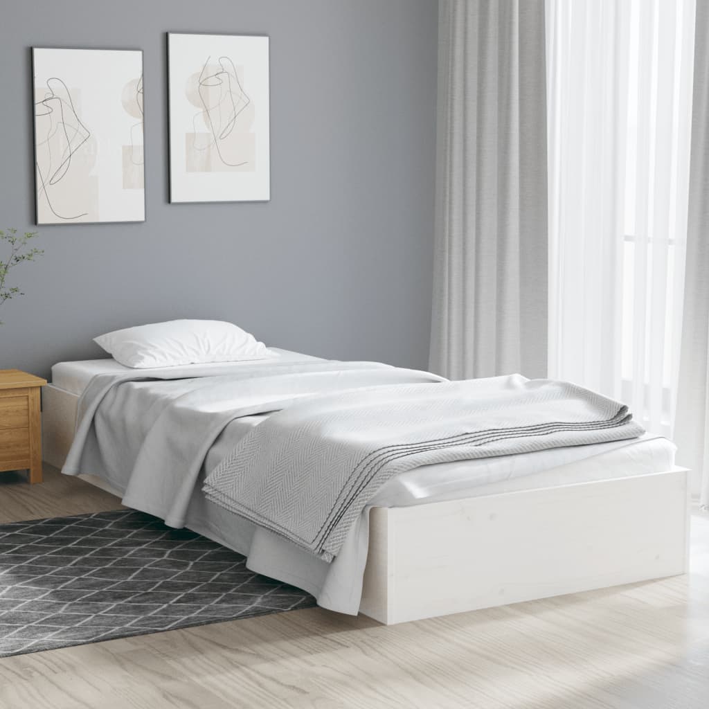 Giroletto Bianco in Legno Massello 75x190 cm Small Single - homemem39