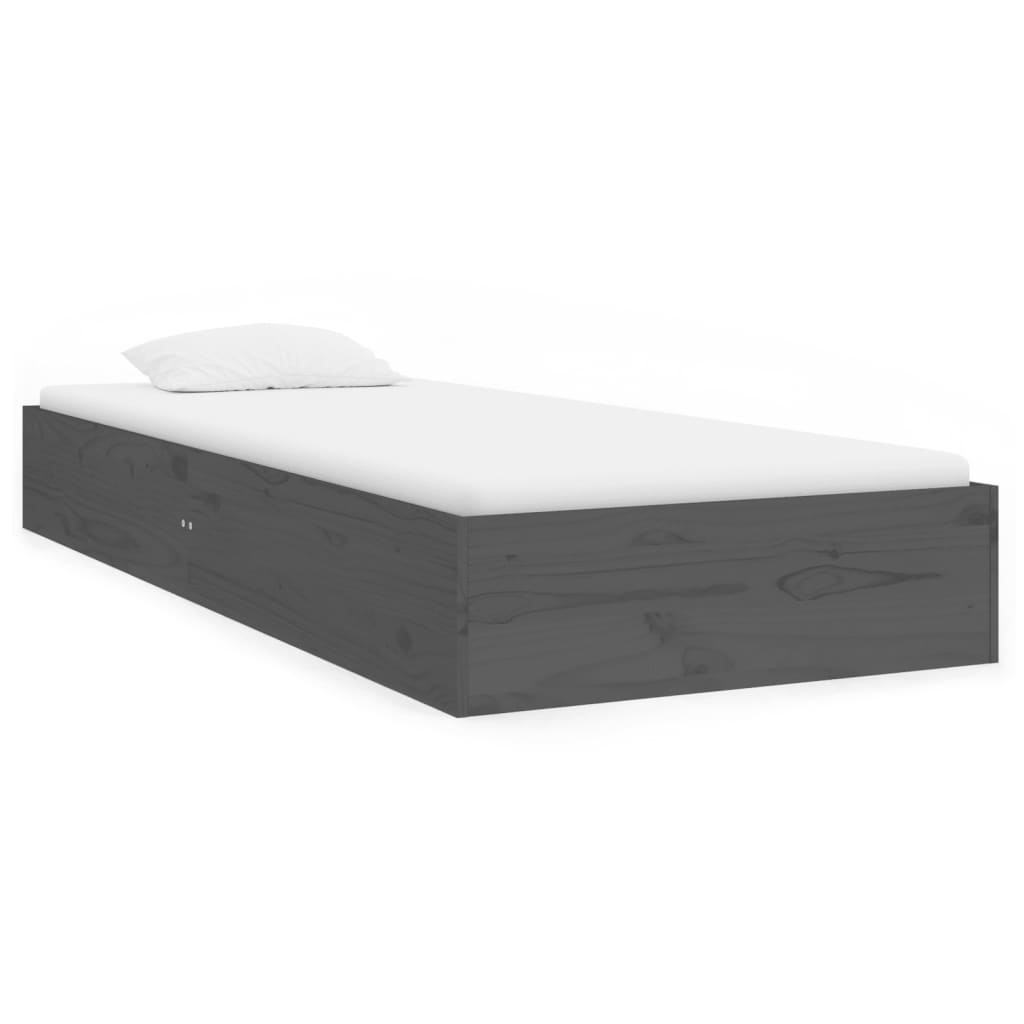 Giroletto in Legno Massello Grigio 75x190 cm Small Single - homemem39