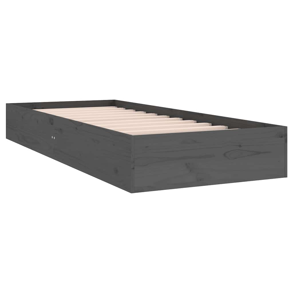 Giroletto in Legno Massello Grigio 75x190 cm Small Single - homemem39