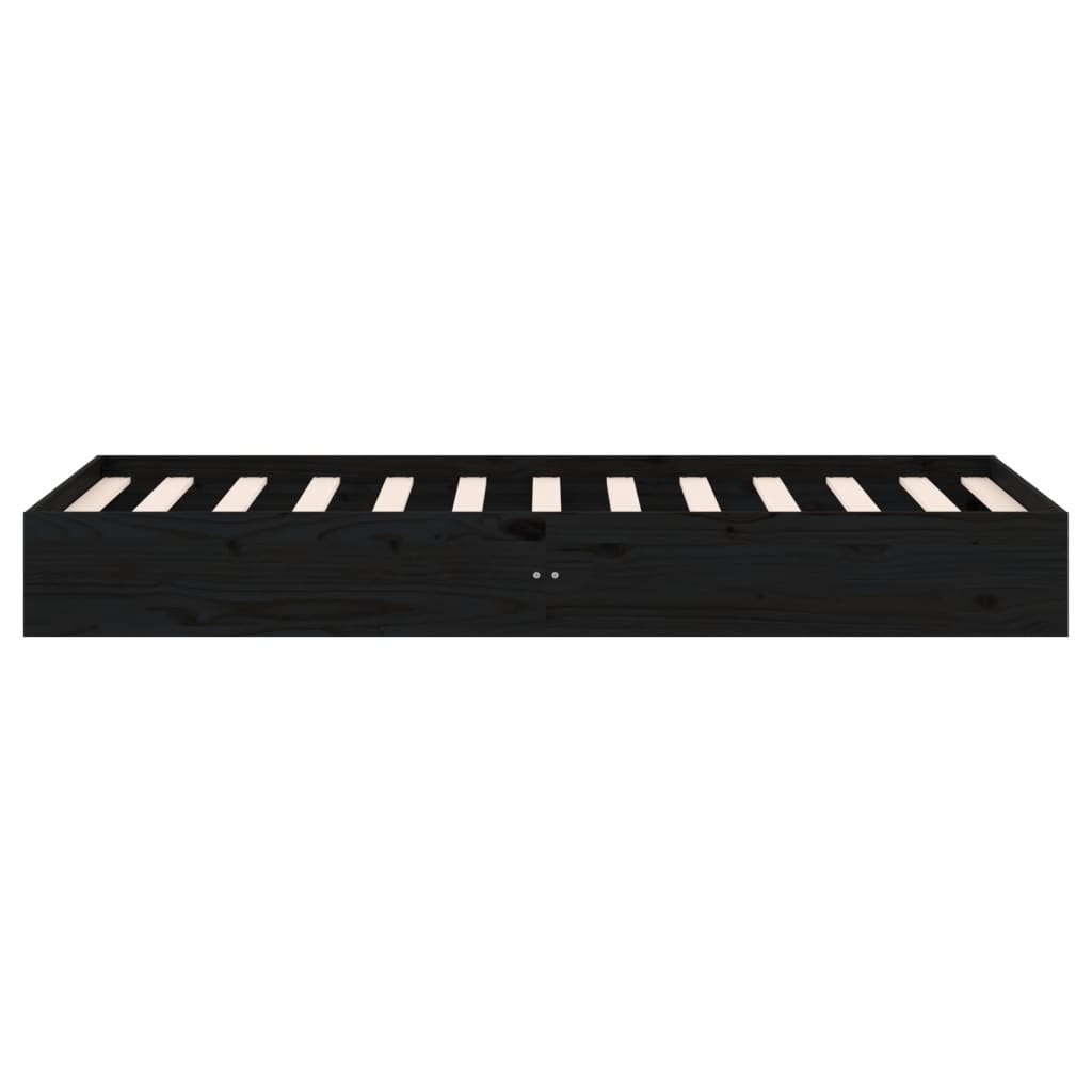 Giroletto in Legno Massello Nero 75x190 cm Small Single - homemem39