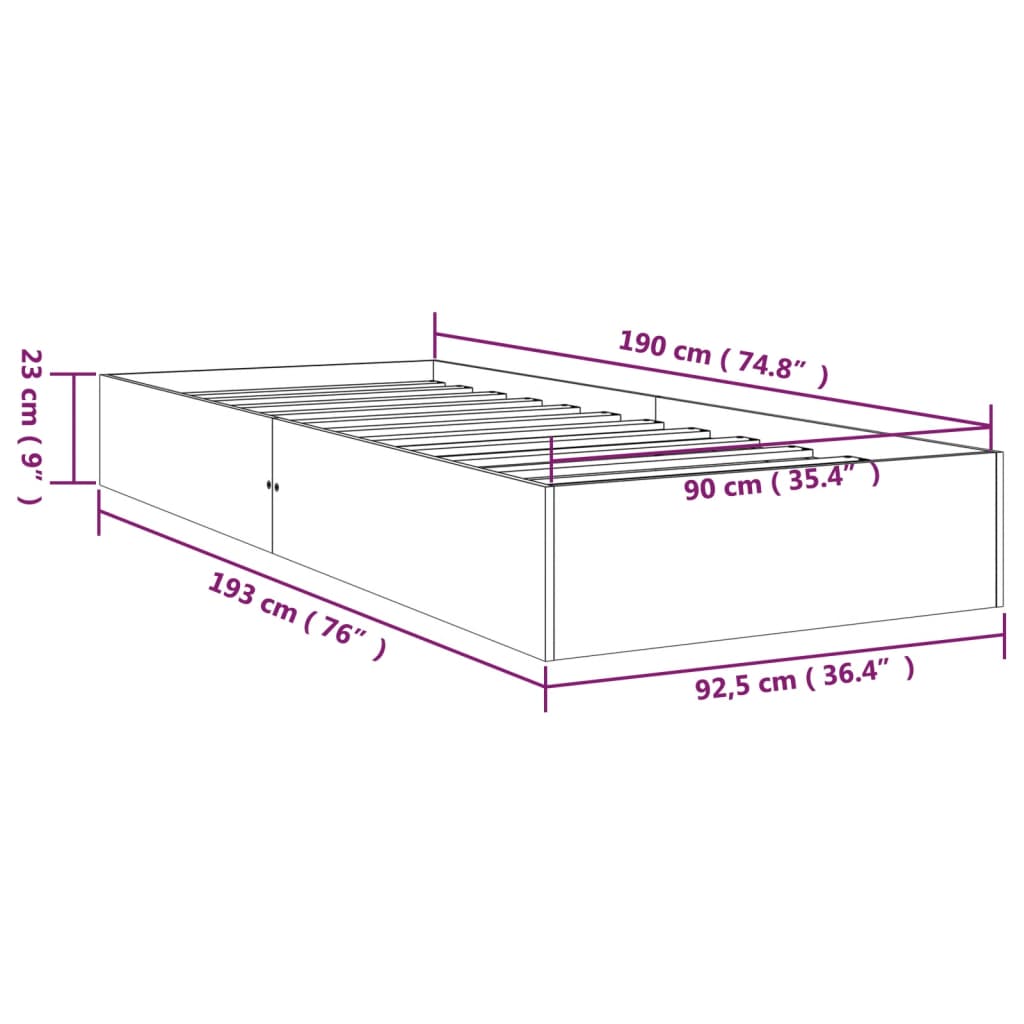 Giroletto in Legno Massello 90x190 cm Single | homemem39