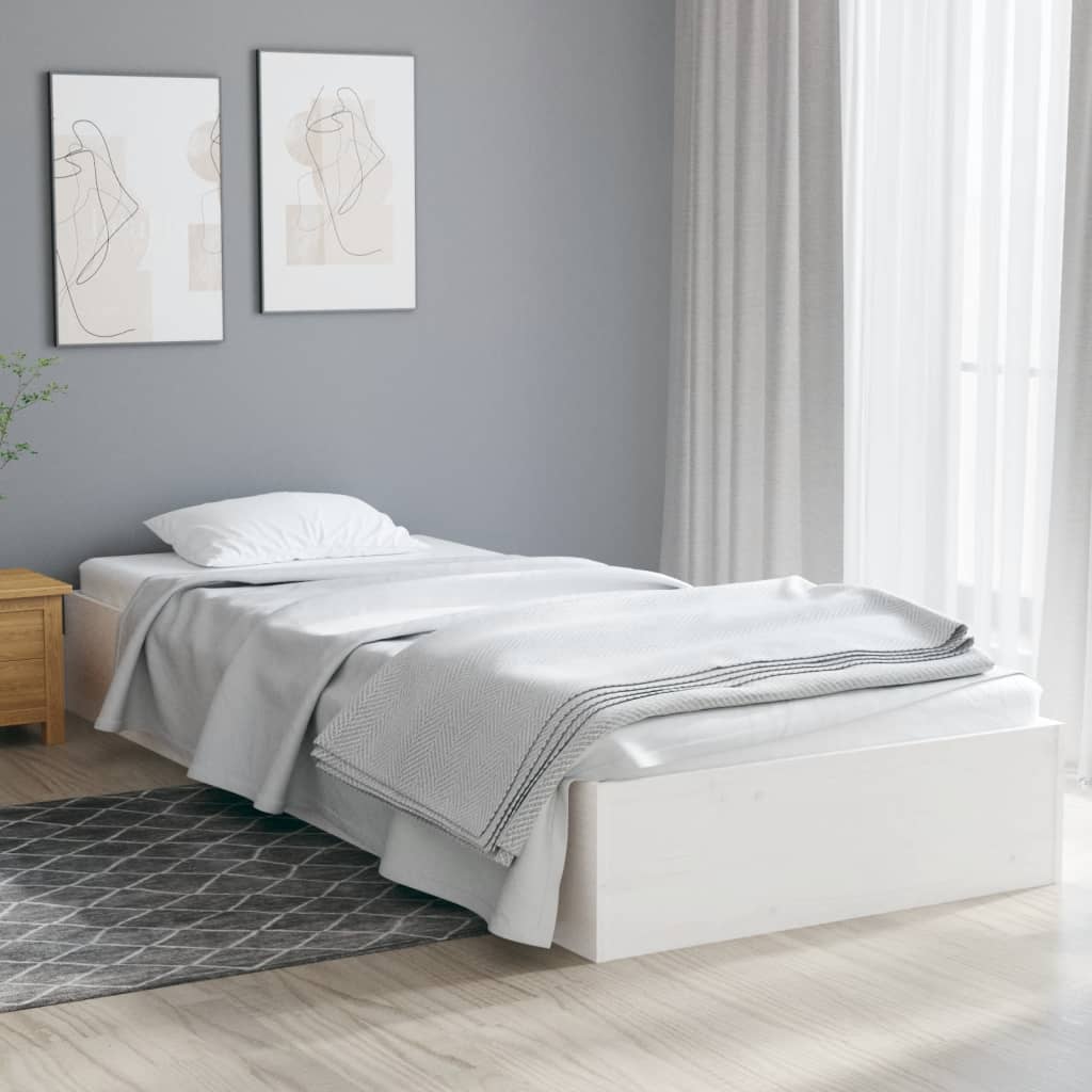 Giroletto Bianco in Legno Massello 90x190 cm Single - homemem39