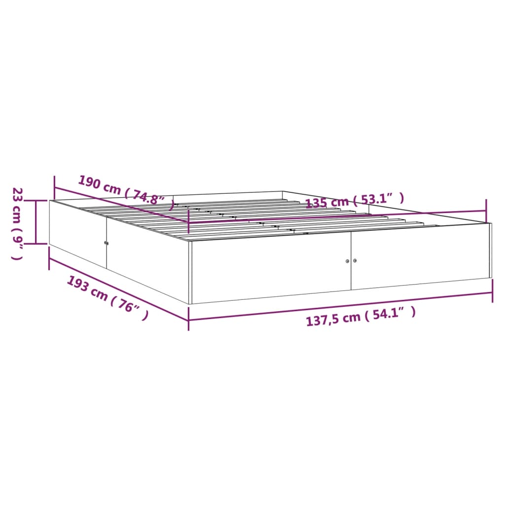 Giroletto in Legno Massello 135x190 cm Double - homemem39