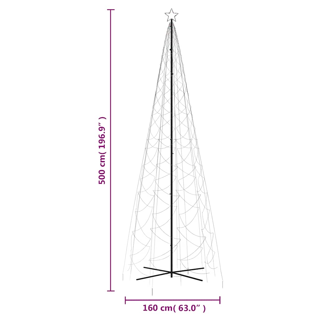 Albero di Natale a Cono Colorato 1400 LED 160x500 cm - homemem39
