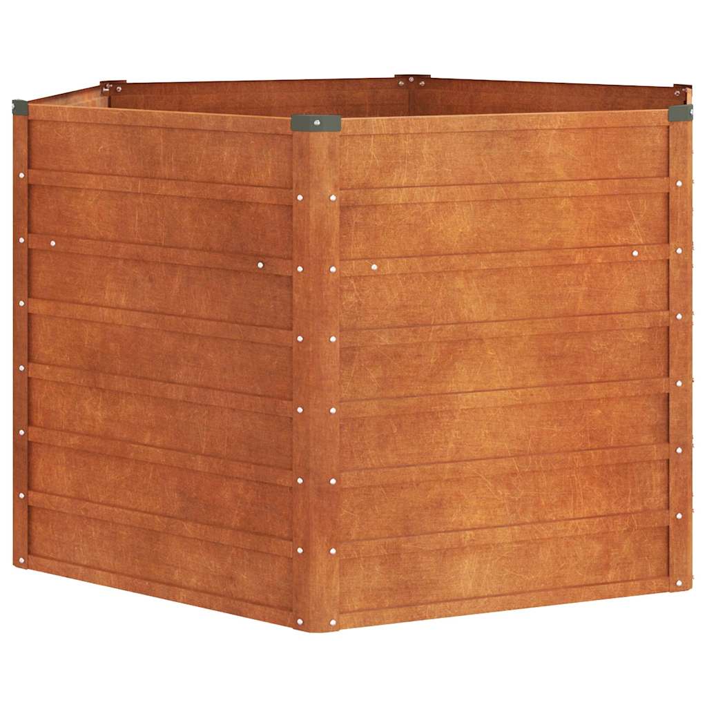 Letto Rialzato da Giardino Ruggine 129x129x77 cm Acciaio Corten - homemem39