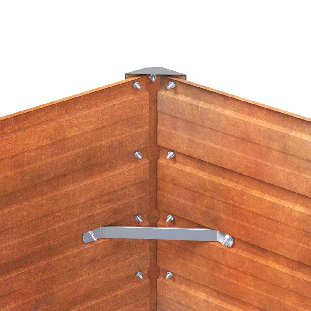 Letto Rialzato da Giardino Ruggine 129x129x77 cm Acciaio Corten - homemem39
