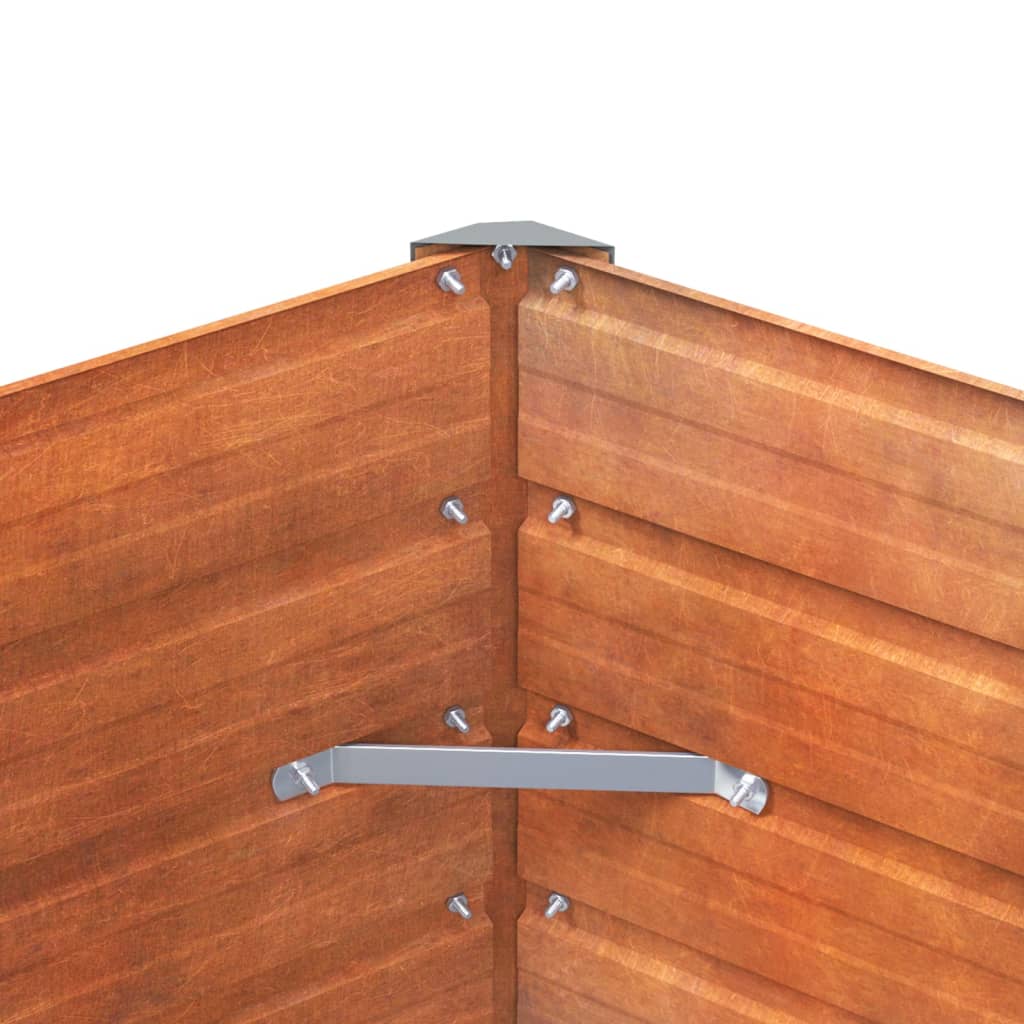 Letto Rialzato da Giardino Ruggine 100x100x77 cm Acciaio Corten - homemem39