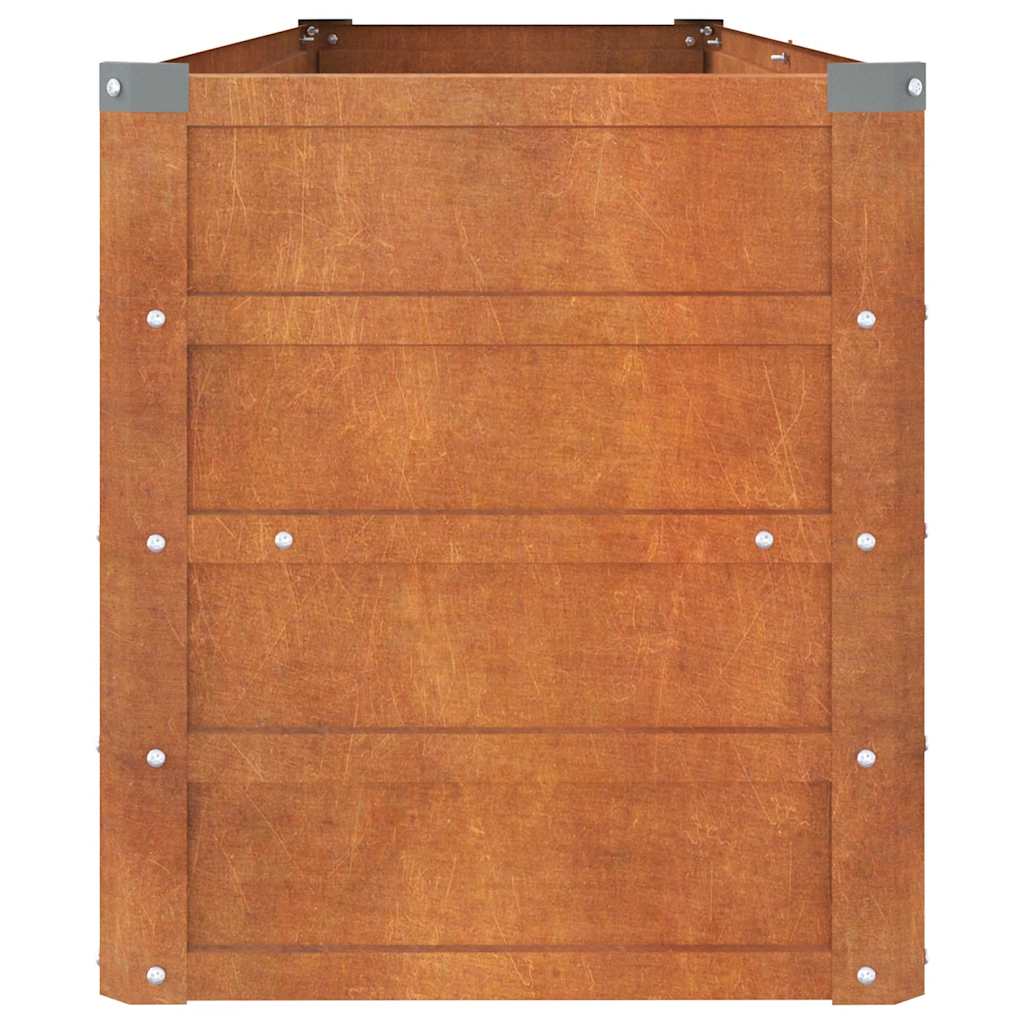 Letto Rialzato da Giardino Ruggine 160x40x45 cm Acciaio Corten - homemem39