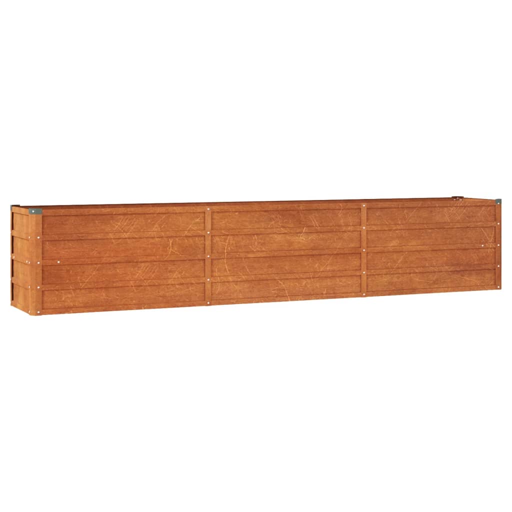 Letto Rialzato da Giardino Ruggine 240x40x45 cm Acciaio Corten - homemem39