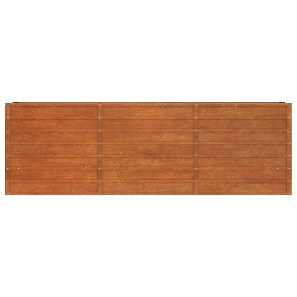 Letto Rialzato da Giardino Ruggine 240x40x77 cm Acciaio Corten - homemem39